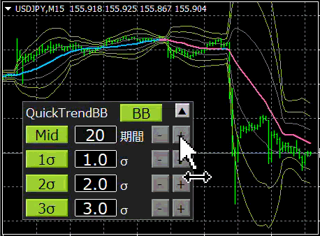 QuickTrendBB期間調整・表示非表示調整(動画)